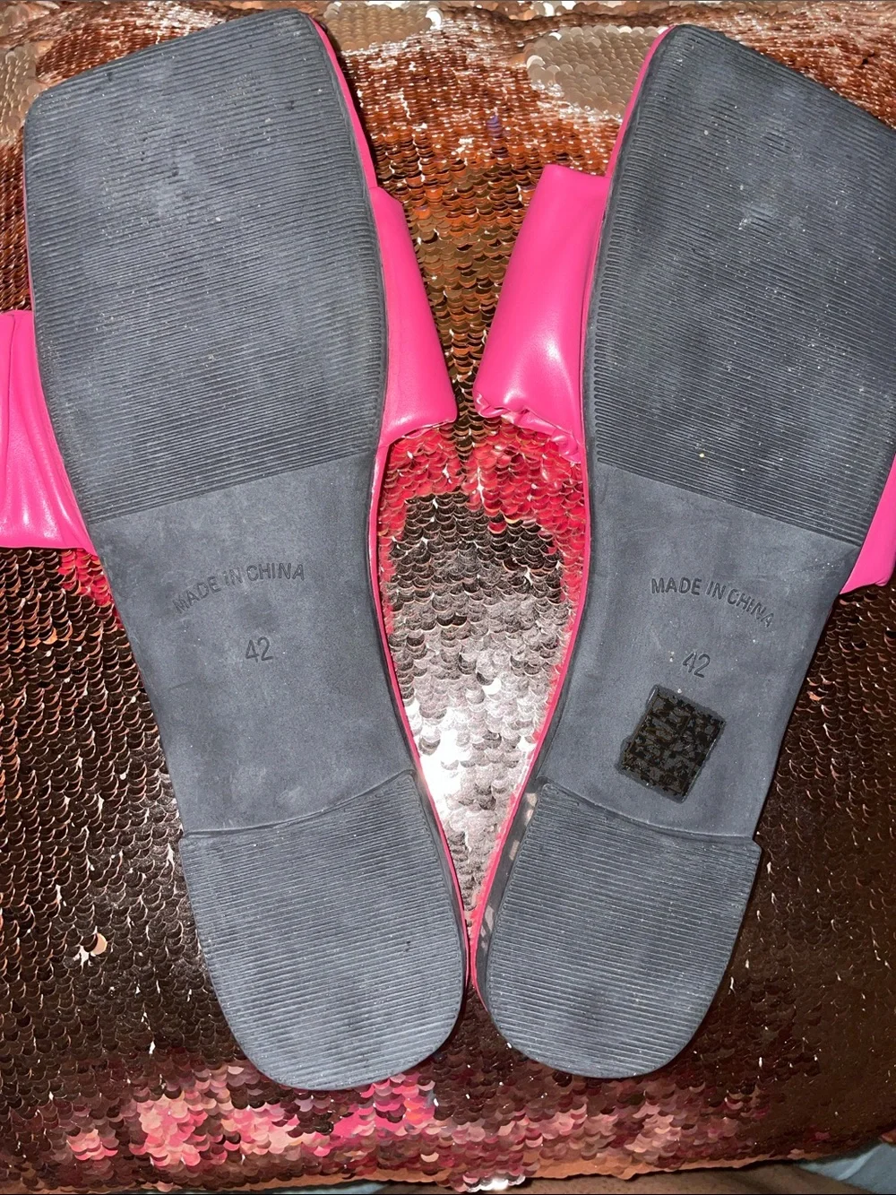 Women's Pink Ruched Slide Sandals